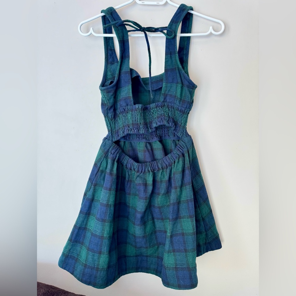 Hill House Cher Mini Dress Black Watch Tartan Cotton Flannel Size S - Picture 9 of 11